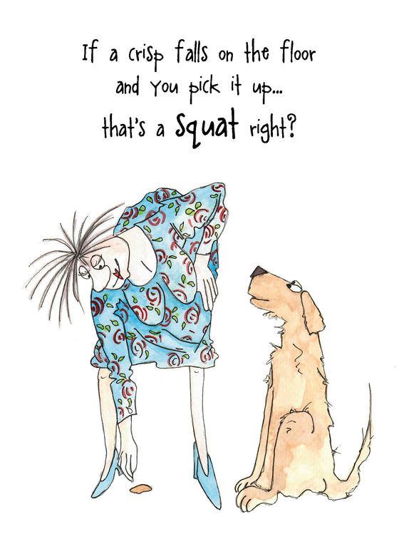 Camilla and Rose - If a Crisp Falls on the Floor - Funny Blank Women's Greeting Card