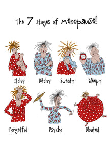  Camilla and Rose - The 7 Stages of Menopause - Funny Blank Women's Greeting Card
