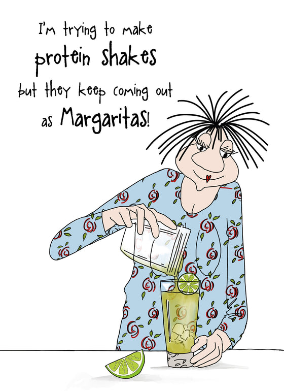 Camilla and Rose - I’m Trying to Make Protein Shakes… - Funny Blank Women’s Card