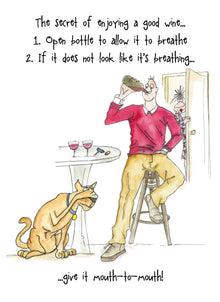  NEW Camilla and Rose - The Secret of Enjoying a Good Wine - Funny Blank Men's Greeting Card