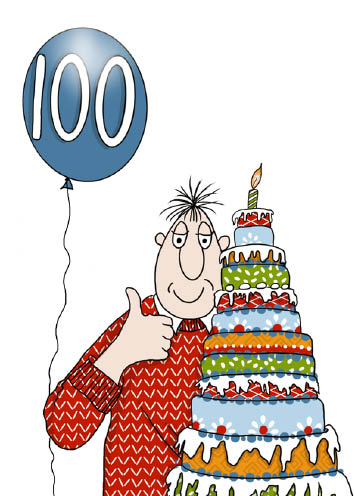 Camilla and Rose - Men's 100th Birthday - Funny Birthday Card