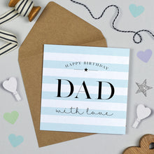  Candy Stripe Blank Birthday Card, Happy Birthday Dad