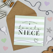  Candy Stripe Blank Birthday Card, Happy Birthday Lovely Niece