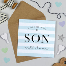  Candy Stripe Blank Birthday Card, Happy Birthday Son