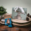 Country fox, soft, high quality bamboo socks for women. Featuring a beautiful illustration of a red fox on a cyan, white striped backround, by Hannah Dale. A perfect gift for animal lovers. Sock size 4 to 7. Wrendale Designs.