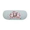 Hard sided, fabric covered glasses case, featuring Hannah Dale's watercolour artwork on both sides of the case! Snuggling owlets. Wrendale Designs.