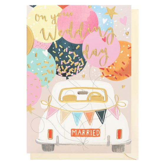 Cheerful Blank Wedding Day Card - On You Wedding Day
