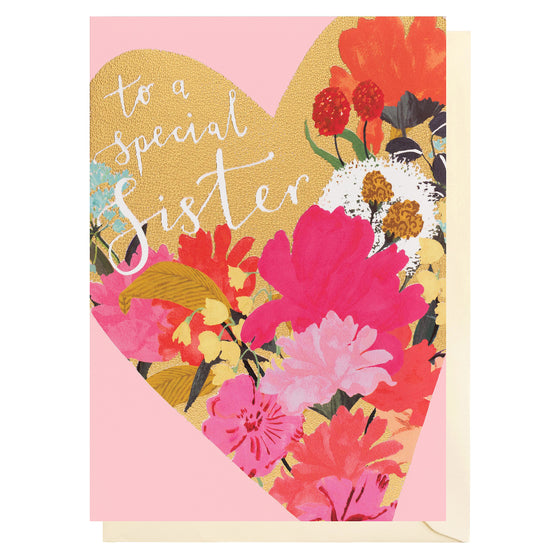 Cheerful Blank Greeting Card - Special Sister