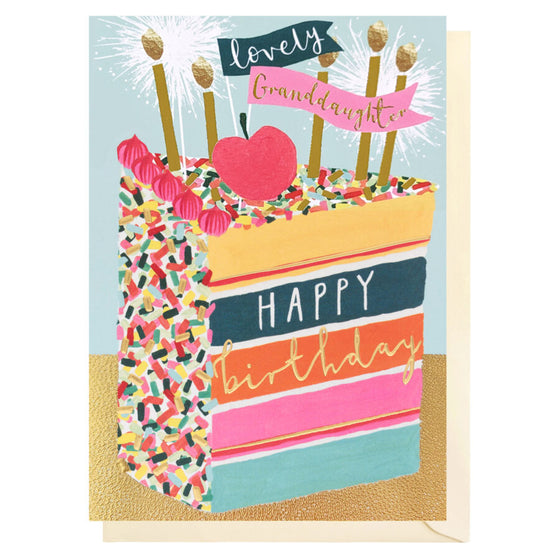 Cheerful Blank Birthday Card - Granddaughter Happy Birthday