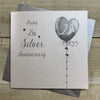 Elegant Blank 25th Wedding Anniversary Card - Happy 25th Silver Anniversary
