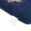 Navy blue glasses pouch from Wrendale Designs. This pouch features an embroidered highland cow stitched into the soft navy blue fabric. Designed by Hannah Dale. The metal zip on the pouch has 'Wrendale' engraved into the metal.
