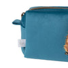 Calming dark teal brush bag. Featuring Hannah Dale's embroidered fox, stitched into the soft, velvet like fabric. Wrendale Designs, gifts for women.