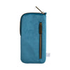 Soft fabric glasses pouch, featuring a small embroiderd red fox stitched into the dark teal fabric, by Hannah Dale. Wrendale Designs.