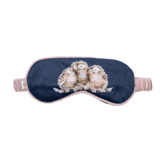 Wrendale Designs - Navy Blue Plush Eye Mask - Trio of Owls