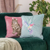 Decorate your home with this beautifully embroidered cushion, Feline Fabulous. Featuring an adorable cat on pink fabric, designed by Hannah Dale. A perfect gift for cat and animal lovers! Wrendale Designs.