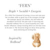 Fern the red squirrel is a soft and cuddely plush toy designed by Hannah Dale. Fern has a bright, sociable and energetic personality. A perfect gift for animal lovers of all ages. Wrendale Designs.