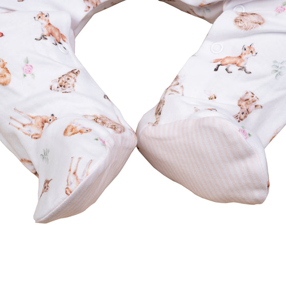 Wrendale Designs - Little Wren Collection - Little Forest Printed Babygrow, 0-3 months