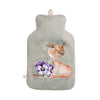 100% Natural rubber hot water bottle with cover. The cover features an assortment of birds, bunnys, bees, mushrooms, vedgetables and flowers, all things you commonly find in your garden. Designed by Hannah Dale, Wrendale Designs.