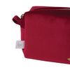 A brush bag with soft, velvet like fabric in the colour burgandy. Featuring Hannah Dales 'Golden Hour' brown hare, embroidered into the fabric. Wrendale Designs.