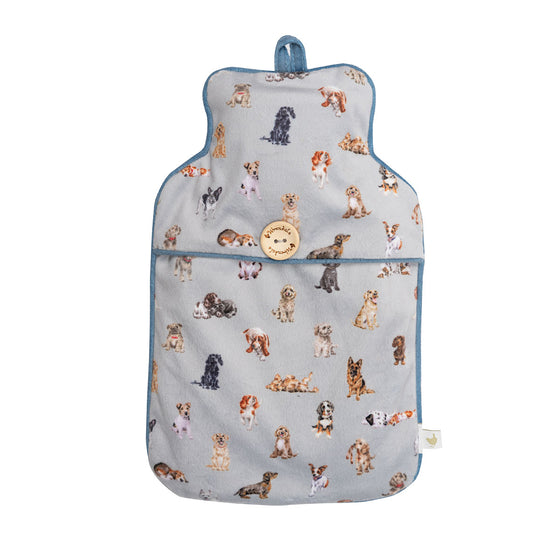 Wrendale Designs - Light Grey Hot Water Bottle - Dog Cuddles