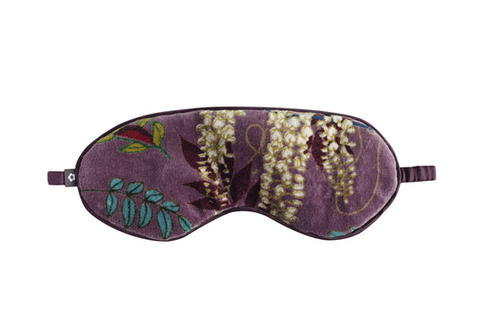Aubergine Velvet Botannical Print Eye Mask by Earth Squared