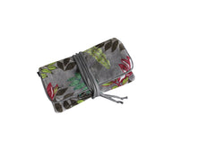  NEW Grey Velvet Botannical Print Jewellery Roll by Earth Squared