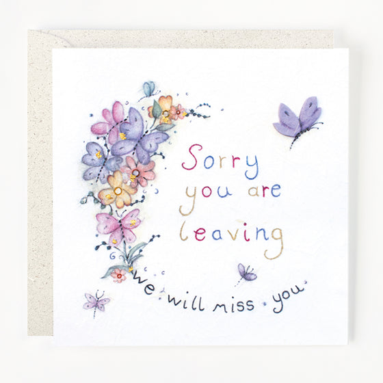 Berni Parker Designs - Sorry You are Leaving - Blank Greeting Card