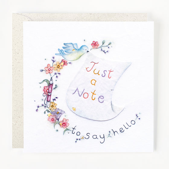 Berni Parker Designs - Just a Note to Say Hello - Blank Greeting Card