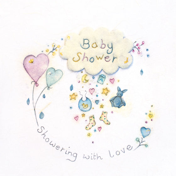 Berni Parker Designs - Baby Shower, Showering with Love - Blank Greeting Card
