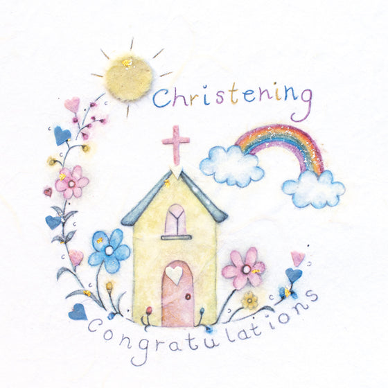 Berni Parker Designs - Christening, Congratulations - Greeting Card