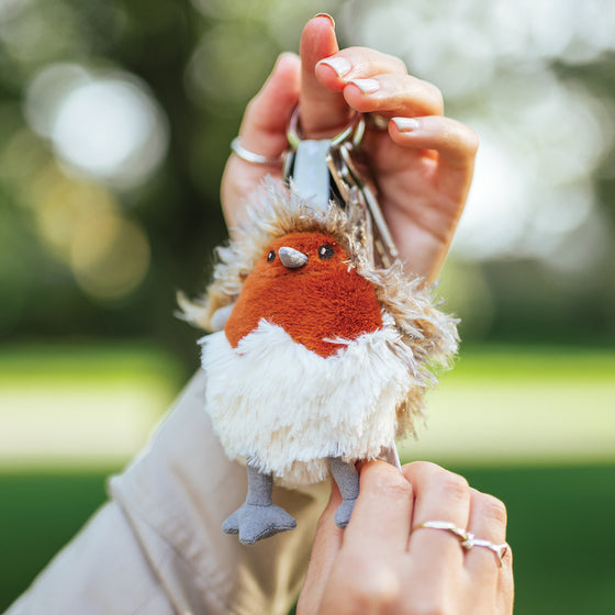 Wrendale Designs - Baby Adele Plush Keyring - Adorable Plush Robin