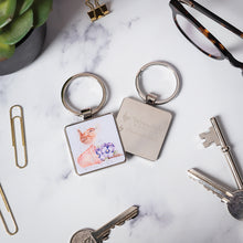 Wrendale Designs - Small Square Keyring - Perched Bird