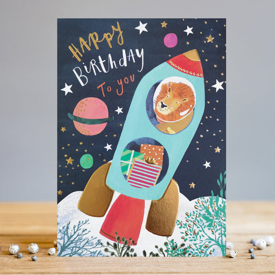 Gifts for women UK, Funny Greeting Cards, Wrendale Designs Stockist, Berni Parker Designs Gifts Greeting Cards, Engagement Wedding Anniversary Cards, Gift Shop Shrewsbury, Visit Shrewsbury Blank birthday card for little boy, space themed blank birthday card, Happy Birthday to you,