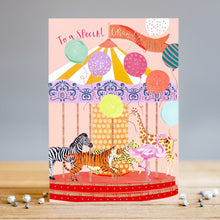  Gifts for women UK, Funny Greeting Cards, Wrendale Designs Stockist, Berni Parker Designs Gifts Greeting Cards, Engagement Wedding Anniversary Cards, Gift Shop Shrewsbury, Visit Shrewsbury Blank Birthday Card for little girl, to a special granddaughter blank birthday card, carnival themed, carousel