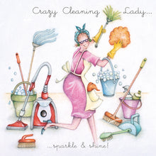  Berni Parker Designs - Crazy Cleaning Lady - Funny Blank Greeting Card for Women