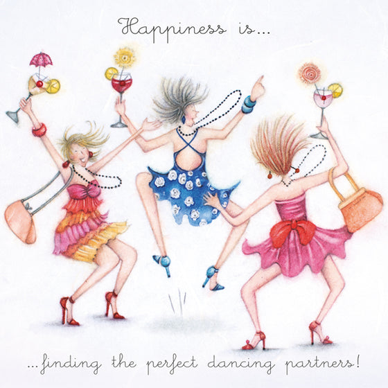 Berni Parker Designs - Happiness is Finding the Perfect Dancing Partners - Funny Greeting Card