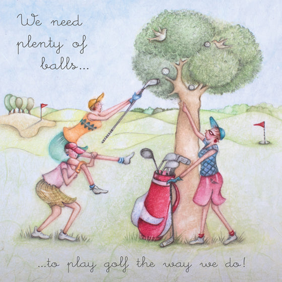 Berni Parker Designs -  We Need Plenty of Balls! - Funny Greeting Card