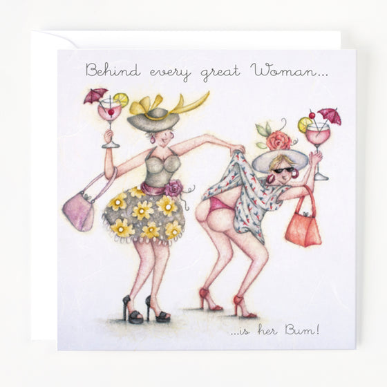 Berni Parker Designs - Behind Every Great Woman - Funny Blank Greeting Card for Women