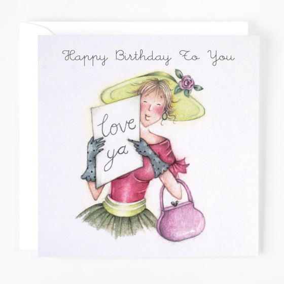 Berni Parker Designs -  Love Ya - Sweet Blank Birthday Card for Women