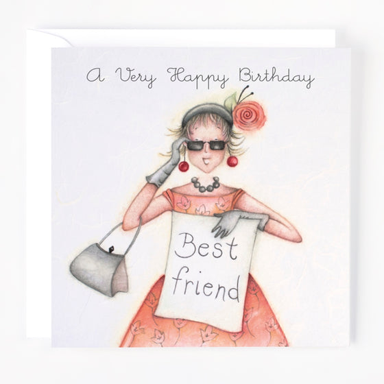 Berni Parker Designs -  Best Friend - Sweet Blank Birthday Card for Women