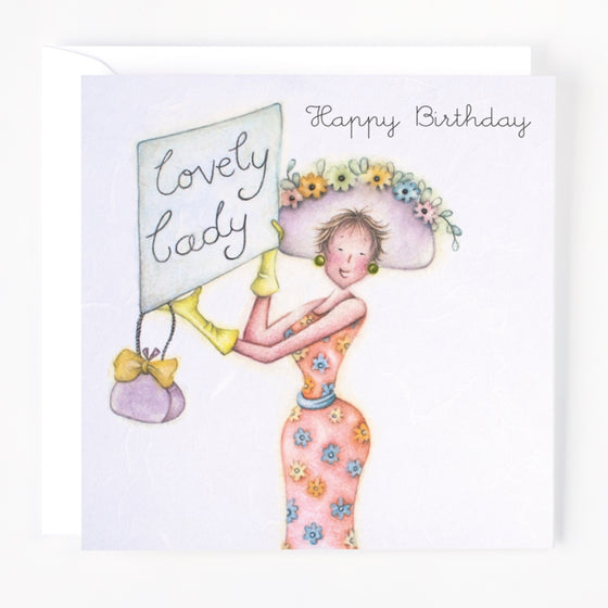 Berni Parker Designs -  Lovely Lady - Sweet Blank Birthday Card for Women