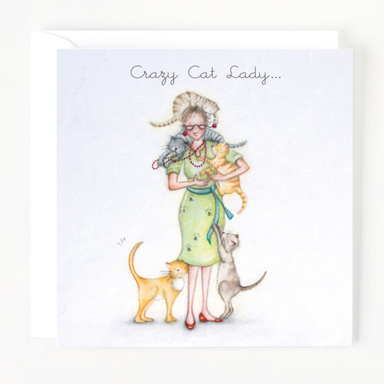 Berni Parker Designs - Crazy Cat Lady -  Greeting Card
