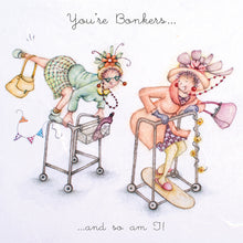  Berni Parker Designs - You’re Bonkers - Funny Blank Greeting Card for Women