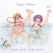 Berni Parker Designs - Aqua-holics - Funny Blank Greeting Card for Women