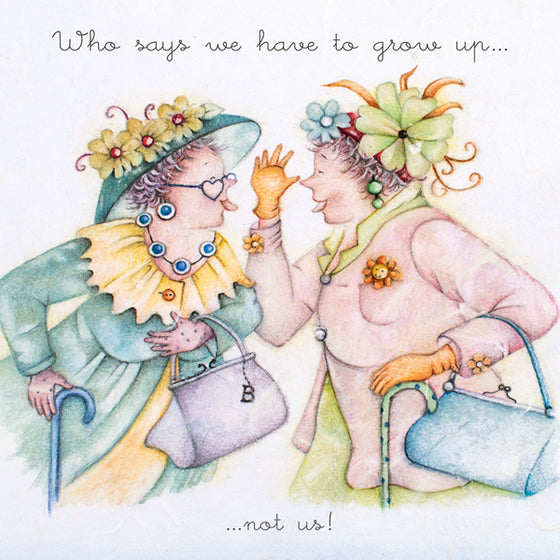 Berni Parker Designs - Grow Up - Funny Blank Greeting Card for Women