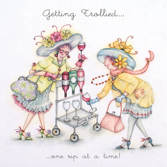 Berni Parker Designs - Getting Trollied - Funny Blank Greeting Card for Women