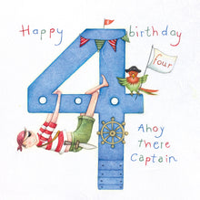 Berni Parker Designs - Happy 4th Birthday - Blank Birthday Card for Children