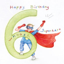  Berni Parker Designs - Happy 6th Birthday - Blank Birthday Card for Children