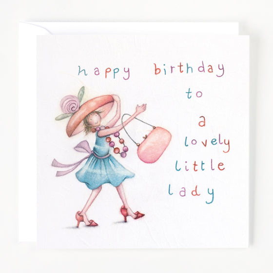 Berni Parker Designs - Happy Birthday to a Lovely Little Lady - Birthday Card for Children