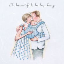  Berni Parker Designs - Beautiful Baby Boy - Blank Greeting Card